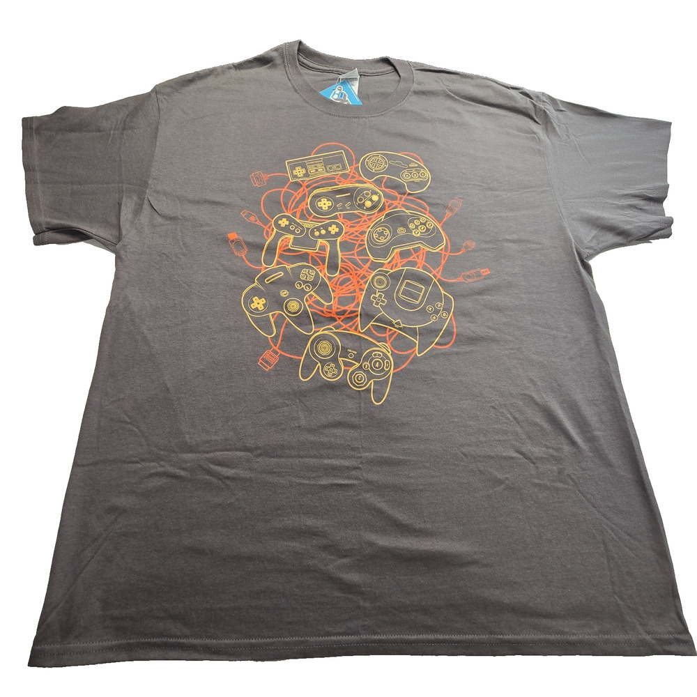 New Classic Console Retro Controllers T-Shirt Shirt Nerd Arcade Block XL